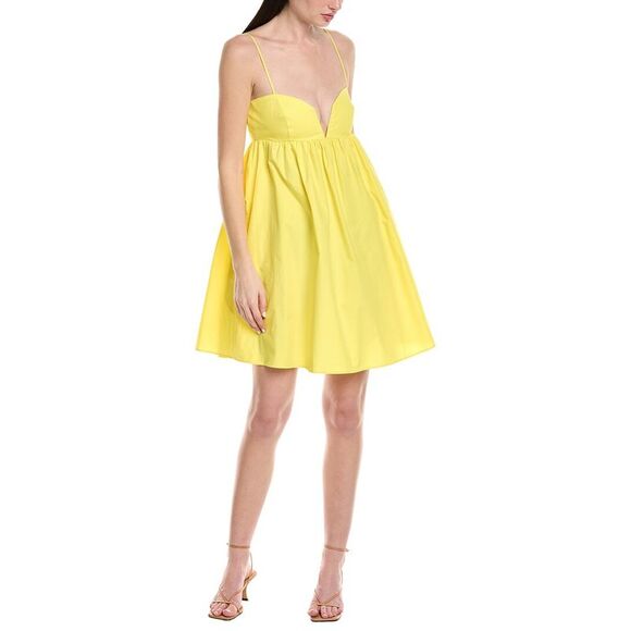 susana monaco Dresses & Skirts - Susana Monaco Womens  Poplin Back V-Wire Mini Dress, Yellow